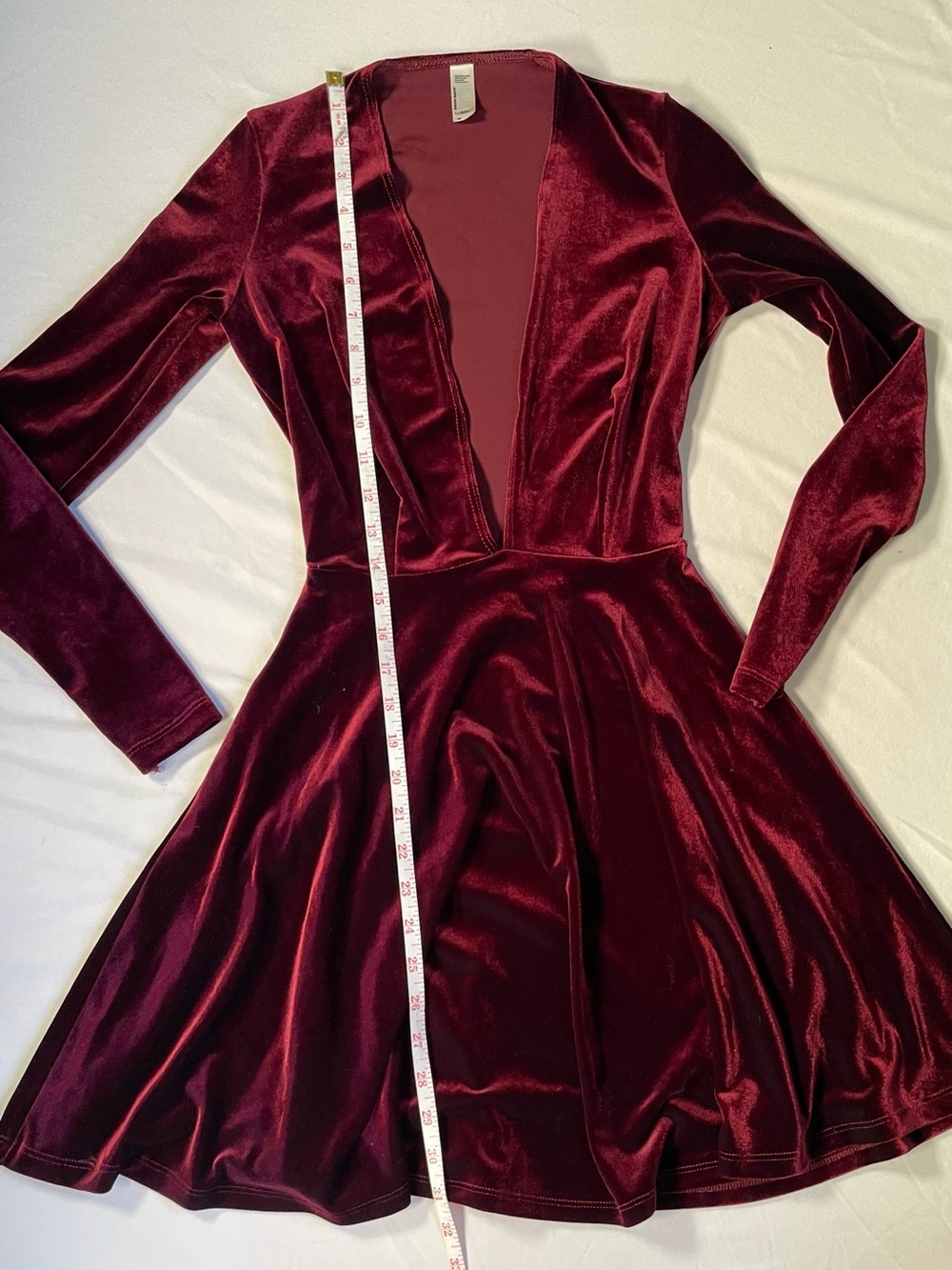 American Apparel Dress Women XS V Neck Skater Long Sleeve Indie Sleaze EUC - Picture 6 of 8